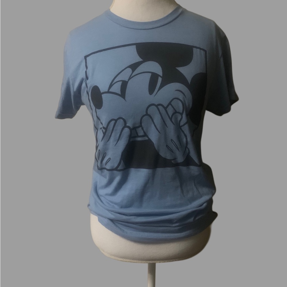 Sky blue Disney giggling Mickey TShirt - Picture 1 of 4
